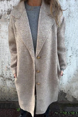 CLEARANCE SALEš„Solid Color Lapel Long Sleeve Loose Casual Jacket- 48% OFF