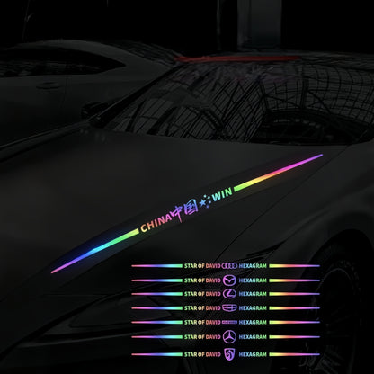Car logo colorful stickers, car color-changing laser reflective car stickers, personalized A-pillar car door and hood stickers.