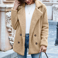 CLEARANCE SALE🔥Loose Lapel Winter Button Jacket Cardigant Fluffy Coat - 51% OFF