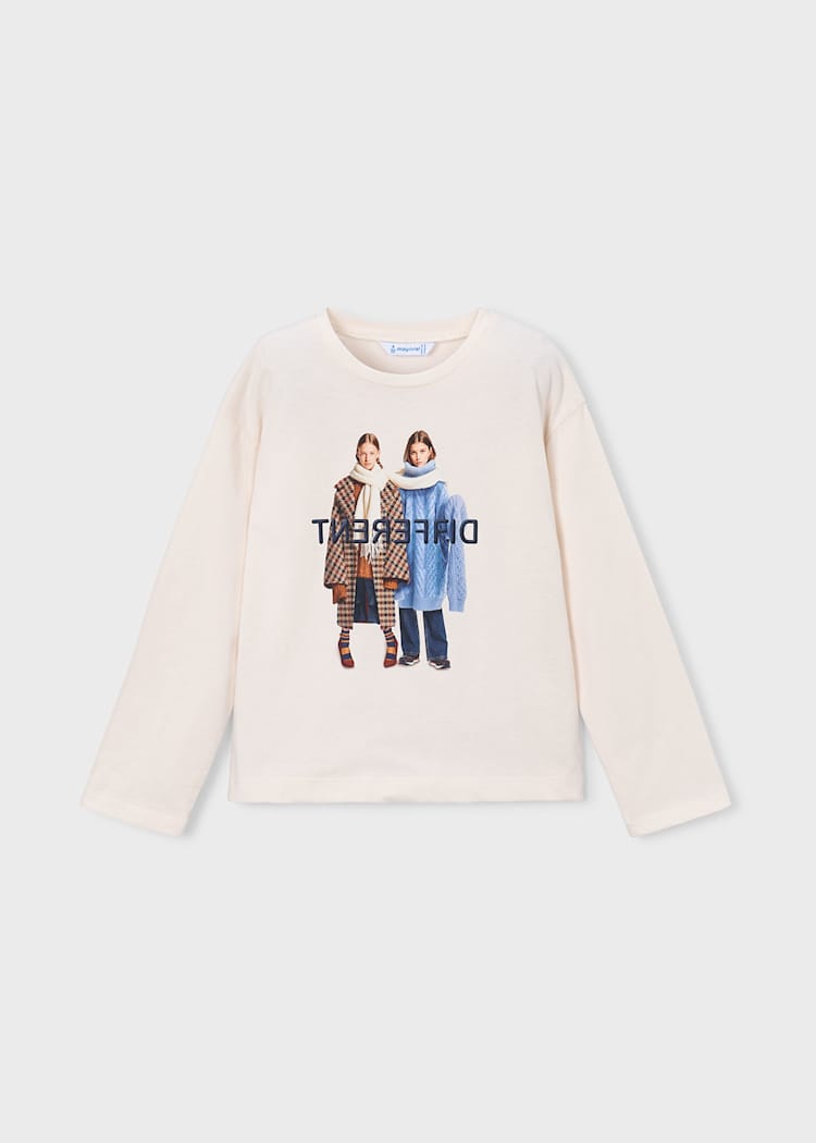 Girls' Cotton Floral Printed T-Shirt