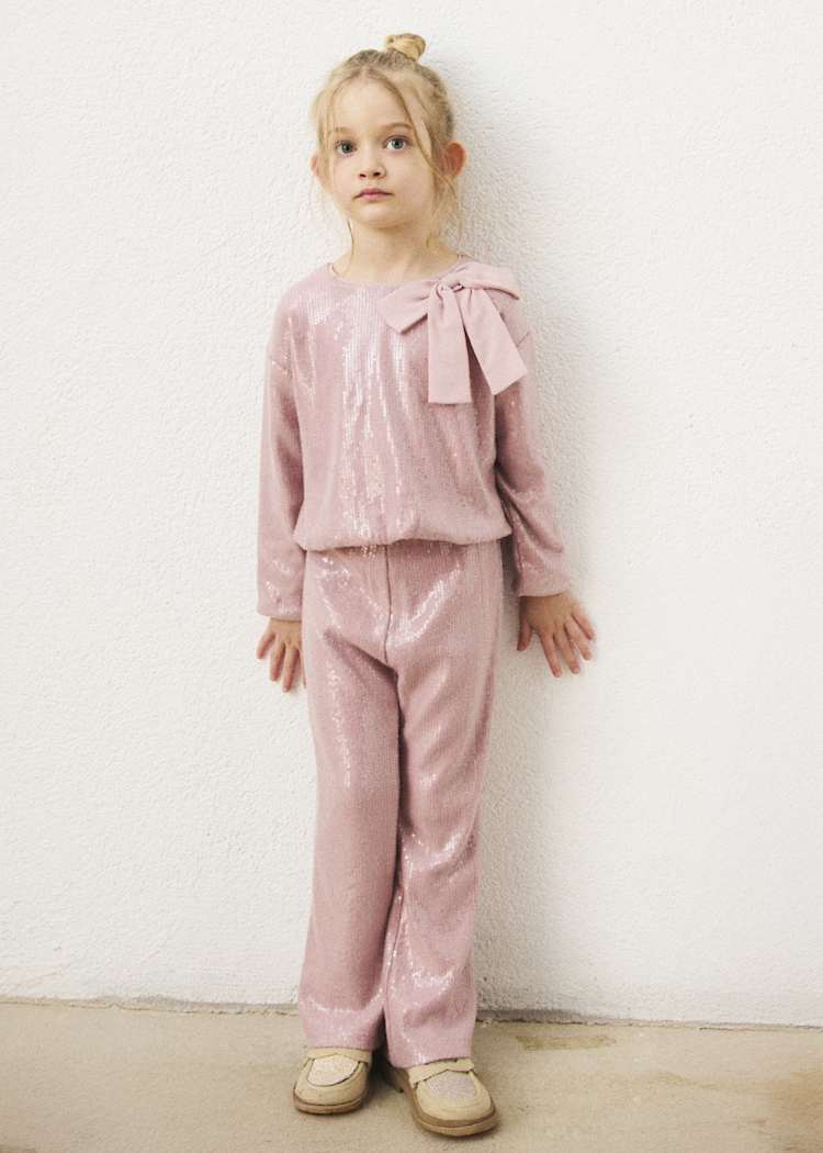 Girls' Cotton Floral Printed Top & Trousers Set