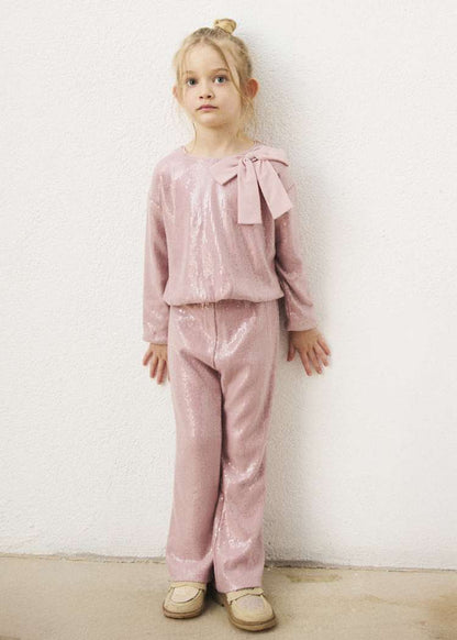Girls' Cotton Floral Printed Top & Trousers Set