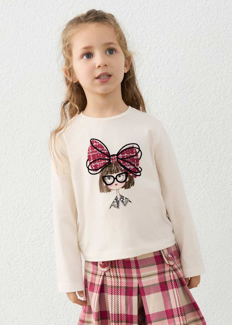 Girls' Cotton Floral Printed T-Shirt