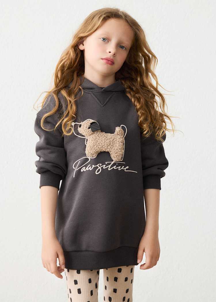 Girls' Cotton Pinafore Printed Velvet Dress