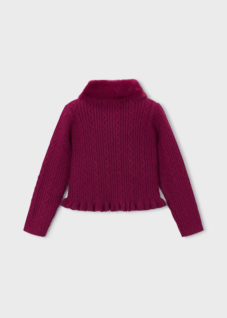 Girls' Floral Knit Cardigan