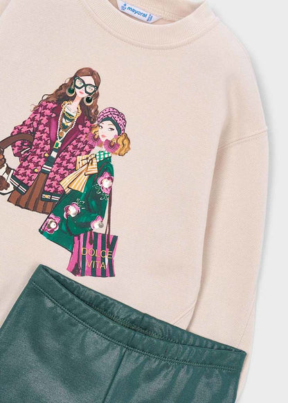 Girls' Cotton Floral Printed Top & Trousers Set