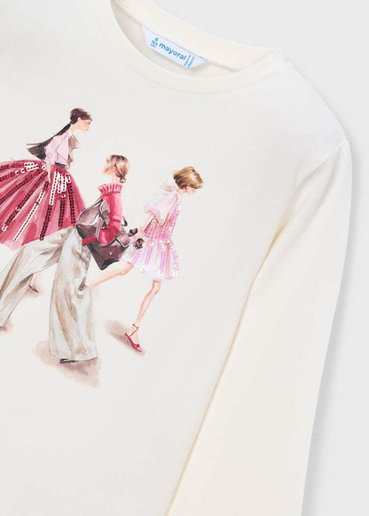 Girls' Cotton Floral Printed T-Shirt