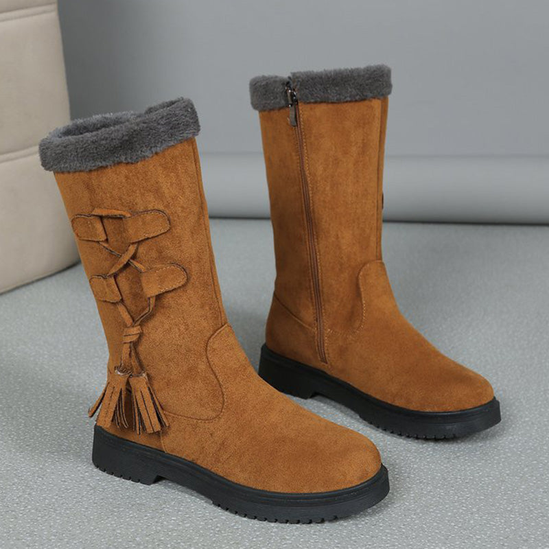 Women's Warm Mid-Calf Boots with Side Zipper 🔥Direct 50% Off, King of Cost Performance!This Deal is Epic!